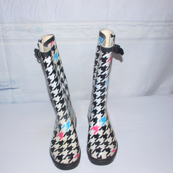 Fashion Rain Boots Snow Boots Size 6 Mid-Calf Rocket Pattern Fun Keep Dry & Warm - Picture 3 of 5
